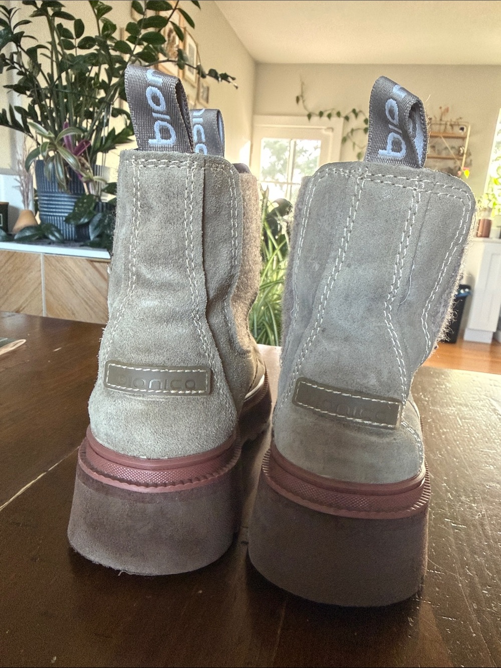 Bionica Drina Suede Chelsea Ankle Boots - cashmere color, size 8 - Picture 4 of 6